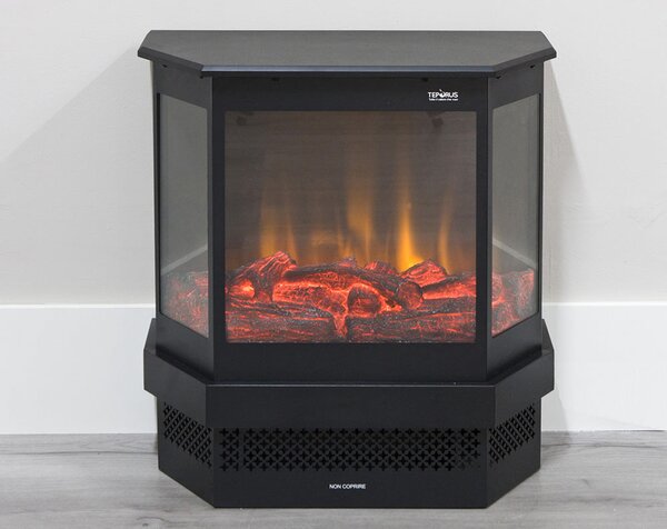 Camino Caminetto Elettrico a Pavimento 1800W 59X29X64 Cm a Led