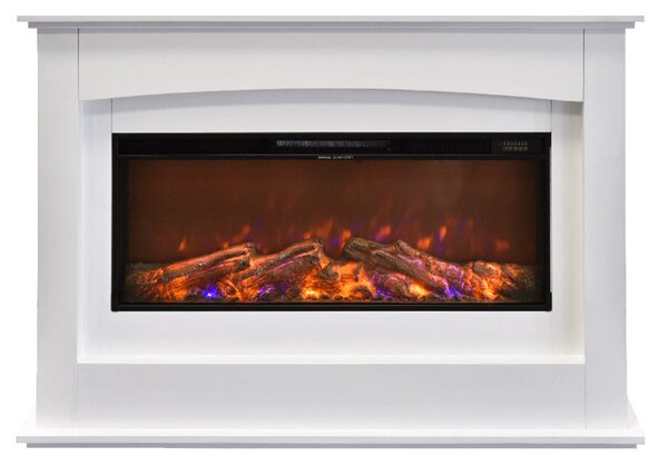 Camino Elettrico da Pavimento Effetto Fiamma 1600W Rachel Bianco