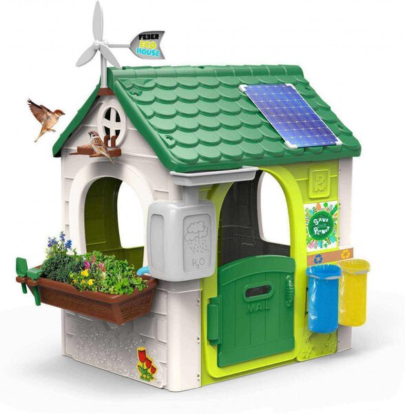 Casetta Gioco per Bambini Eco House 150x150x165 h cm in Plastica Multicolor