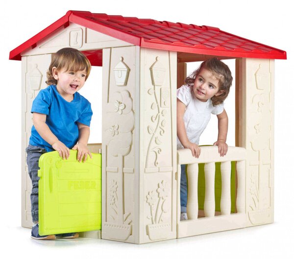 Casetta Gioco per Bambini Happy 80x94x100 h cm in Plastica Multicolor