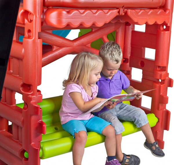 Casetta Gioco per Bambini Bosco 200x125x139 h cm in Plastica Multicolor