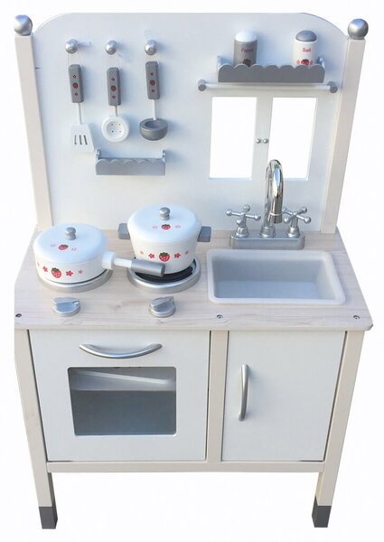 Cucina Giocattolo in Legno con Utensili 50x30x88 cm Miller Cottage Grigia