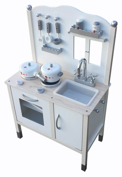 Cucina Giocattolo in Legno con Utensili 50x30x88 cm Miller Cottage Grigia