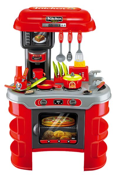Cucina Giocattolo per Bambini 72x46x61 cm con Utensili Miller Rossa