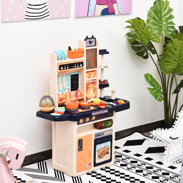 Cucina Giocattolo per Bambini 71x28,5x93,5 cm con Utensili
