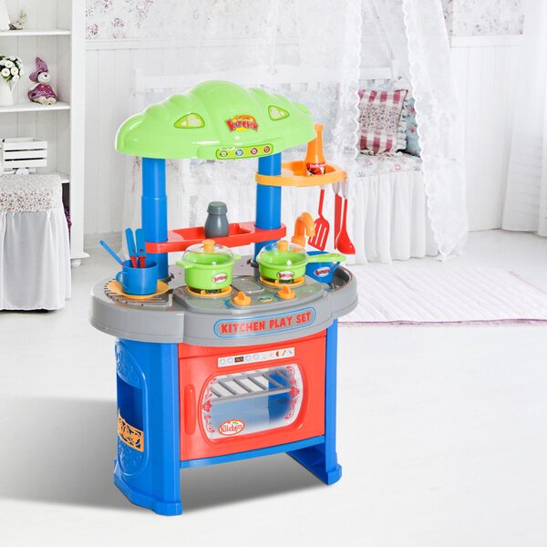 Cucina Giocattolo per Bambini Blu e Grigio