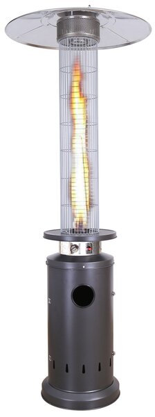Stufa a Cilindro Gas Gpl da Esterno 13 kW Fire Glass Grigia