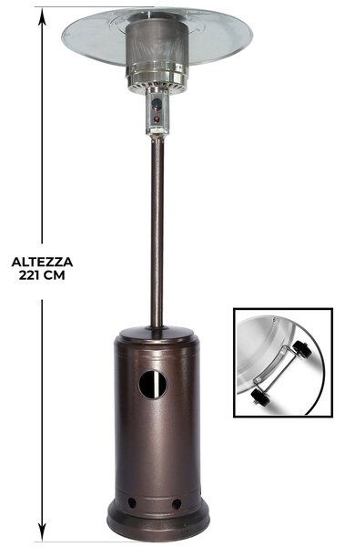 Stufa da Esterno Fungo a Gas Gpl 13 kW Patio Lux Moka