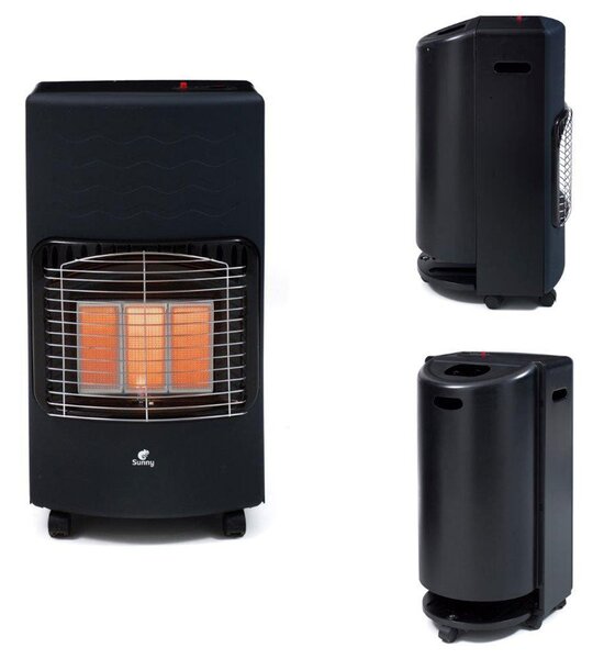 Stufa a Gas GPL Infrarossi 4200W 3 Mattoni Nera
