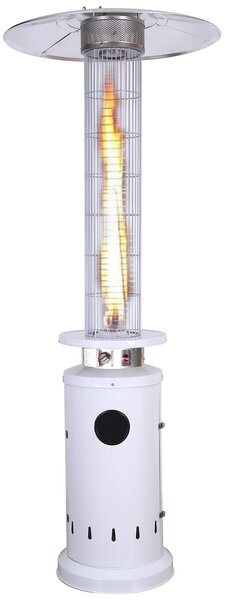 Stufa a Cilindro Gas Gpl da Esterno 13 kW Fire Glass Bianca
