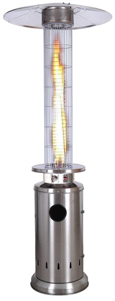 Stufa a Cilindro Gas Gpl da Esterno 13 kW Fire Glass Acciaio Inox