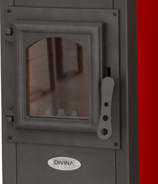 Stufa a Legna 7kW 120 m3 in Acciaio Bordeaux