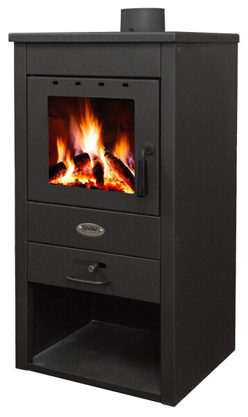 Stufa a Legna 9kW 100 m3 in Acciaio Antracite