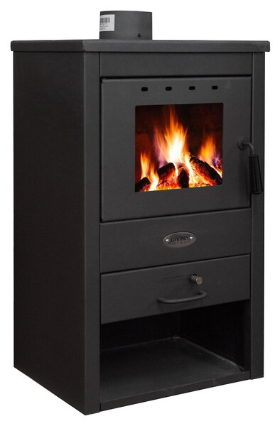 Stufa a Legna 9kW 100 m3 in Acciaio Antracite