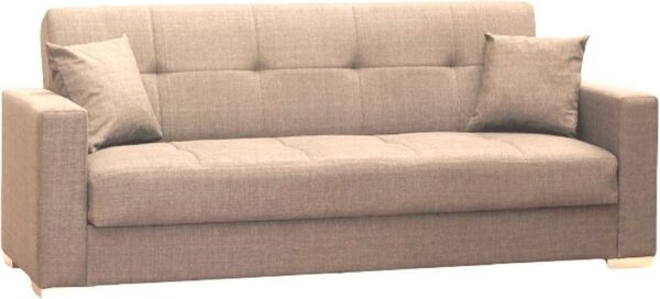 DecHome Divano Letto Clic-Clac 3 Posti Vano Contenitore in Tessuto Dimensioni 220x90x95 cm colore Visone - Malpensa