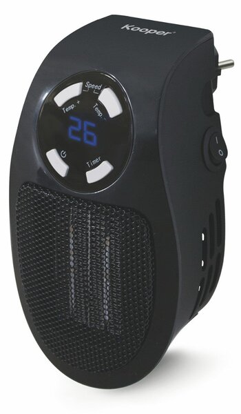 Stufa Stufetta da Parete 500W Display LCD Kooper Pluggy Nero