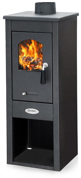 Stufa a Legna 7kW 100 m3 in Acciaio Antracite