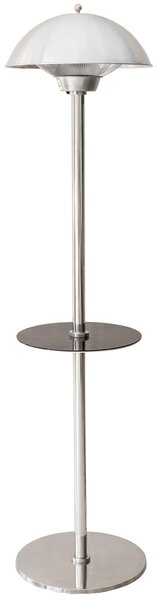 Stufa Elettrica ad Infrarossi Ø50 cm a Piantana 2000W con Tavolino per Esterni Nera