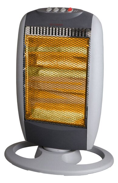 Stufa Alogena 1200W Oscillante 3 Elementi Grigia e Nera