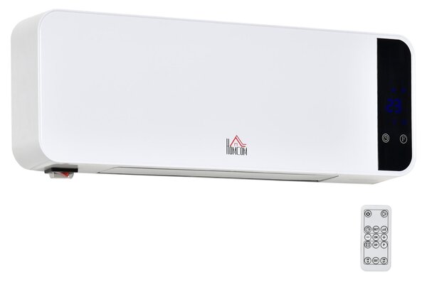 Stufa Elettrica da Parete 56x18,5x11,5 cm con Telecomando Bianco