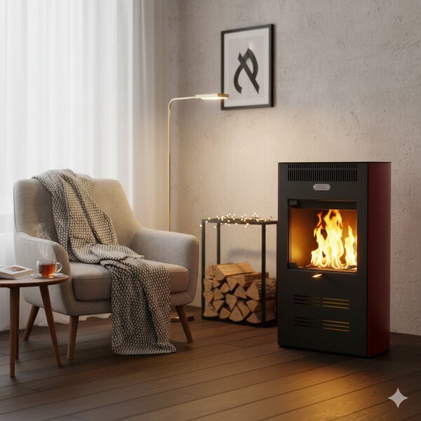 Stufa a Bioetanolo da Interno 3kW Ventilata Karlsen Elegance Bordeaux