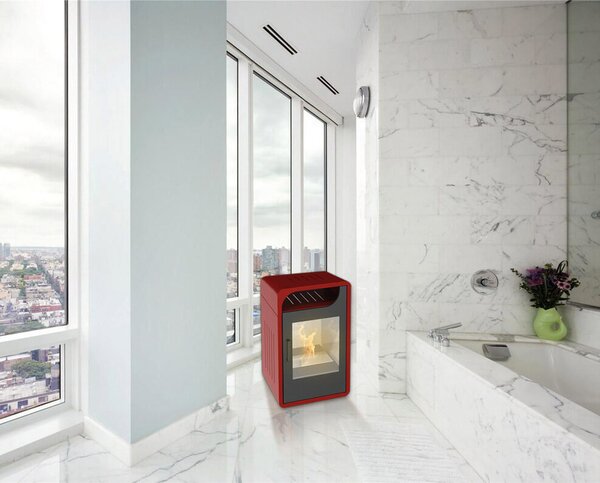 Stufa a Bioetanolo da Interno 65x40x38 cm 2,5kW Vannini Fiammetta Junior Statica Bordeaux