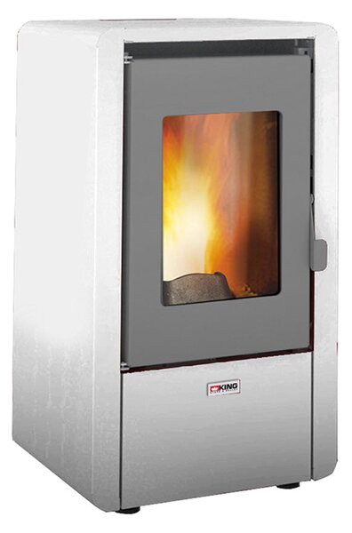 Stufa a Pellet Ad Aria 5,8 Kw 145 M3 King King 6 Bianca
