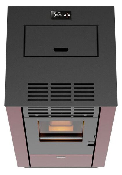 Stufa a Pellet ad Aria Ventilata 8,87kW Stella 90 Bordeaux e Rosso