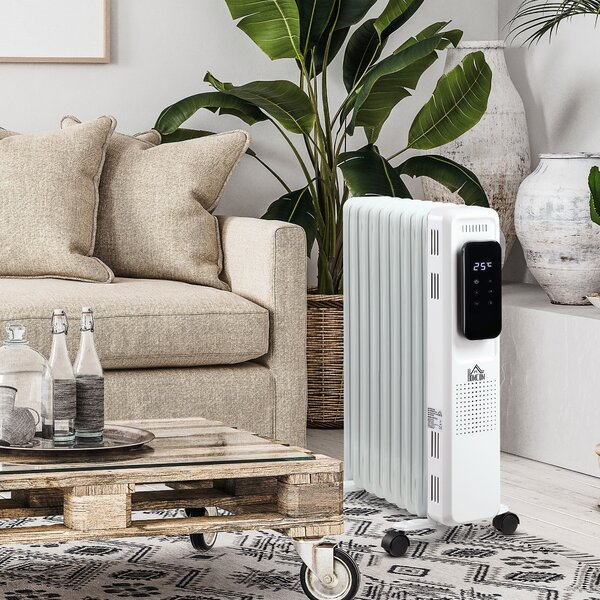 Stufa Termosifone ad Olio 42,5x24x63 cm 2180W 9 Elementi Bianca