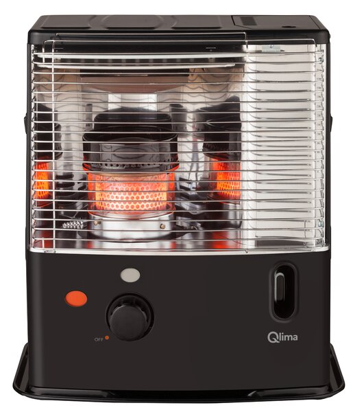 Stufa a Combustibile Liquido 2,4 kW con Stoppino Nero Qlima R3224x