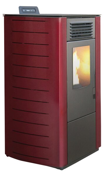Stufa a Pellet Ad Aria 9 Kw 230 M3 King 12 Canalizzata Bordeaux