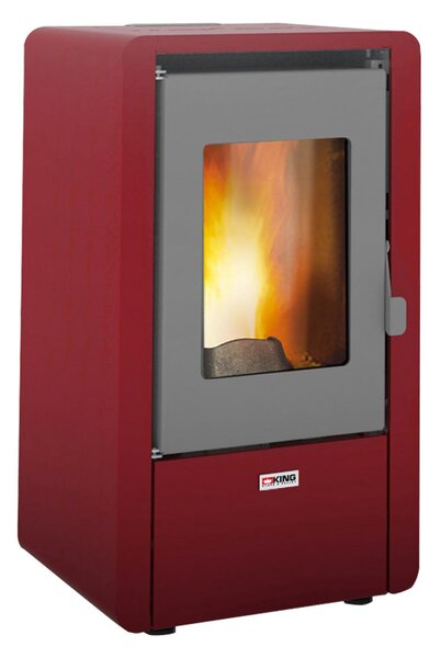 Stufa a Pellet Ad Aria 5,8 Kw 145 M3 King King 6 Bordeaux