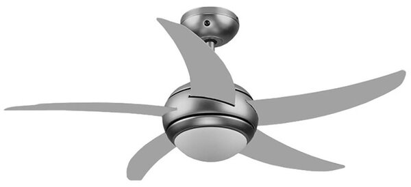 Ventilatore da Soffitto 5 Pale e Lampada Ø130 cm 3 Velocità Bauer Silver