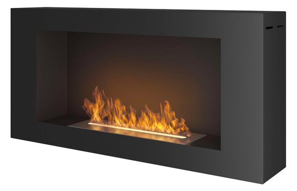 Camino a Bioetanolo da Parete 91x44 cm Blackbox 910 Nero con Vetro