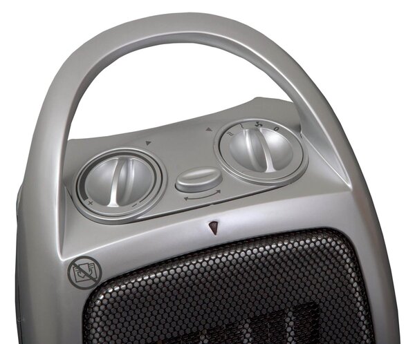 Stufa Elettrica Caldobagno 1500W Qlima EFH1500 Silver