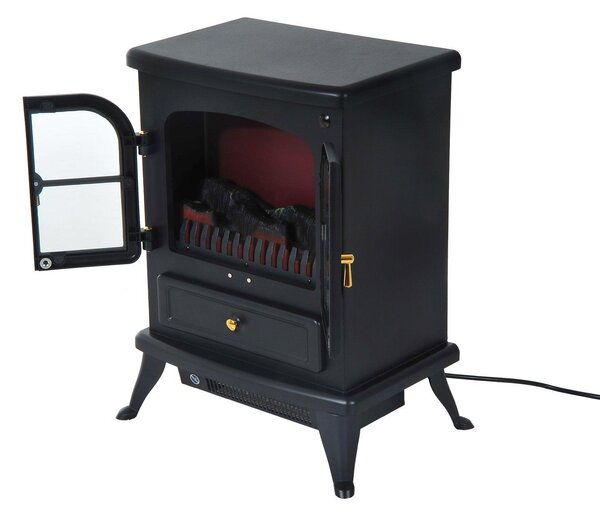 Camino Elettrico da Terra Effetto Fiamma 950W/1850W Nero