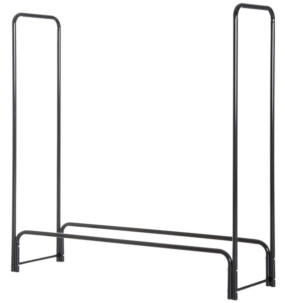 Portalegna per Camino 122x35x122 cm in Ferro Nero