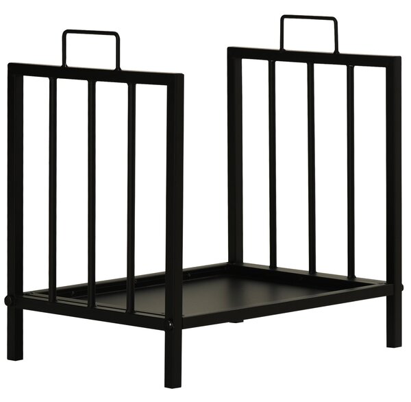 Portalegna per Camino 42x32,5x46 cm in Metallo Nero