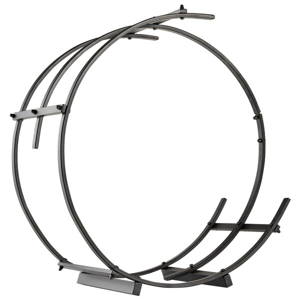 Portalegna per Camino 71x32x73 cm in Ferro Battuto Nera