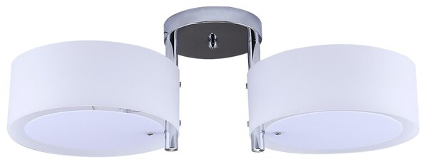 Plafoniera Moderna in Acrilico Bianco Argento 60x19 cm
