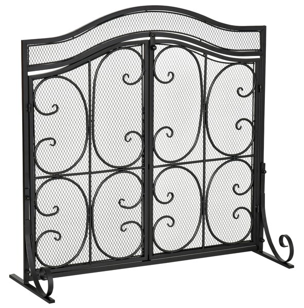 Parascintille con Antine 88x30x89 cm in Metallo Nero
