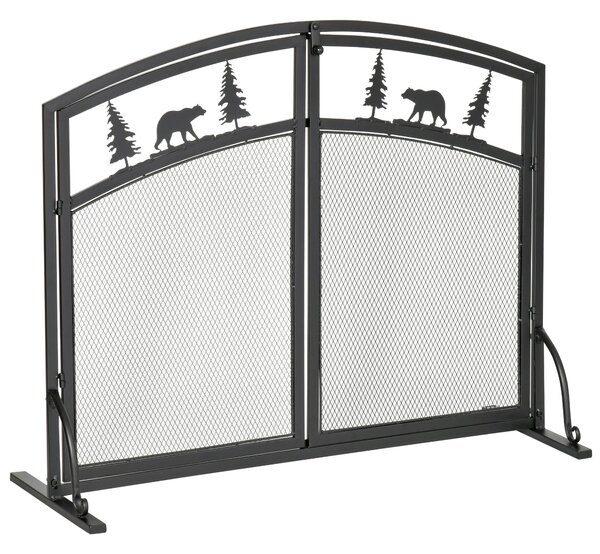 Parascintille con Antine 99x35x80 cm in Metallo Nero