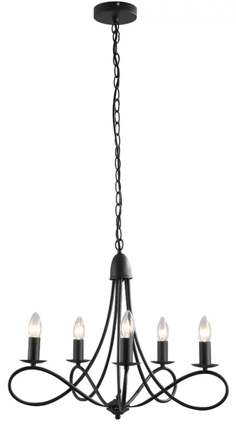 Lampada da Soffitto 200W E14 in Acciaio Intrecciato Nero