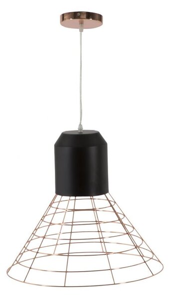 Lampadario Net Ø45x42 cm Metallo Nero e Rame