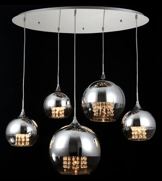 Lampada pendente Pendant in Metallo Fermi Nickel