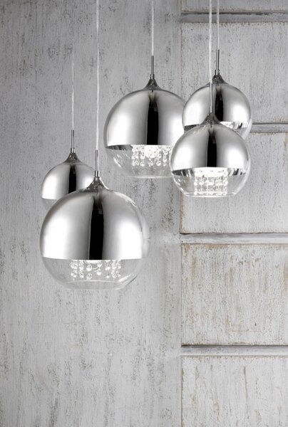 Lampada pendente Pendant in Metallo Fermi Nickel