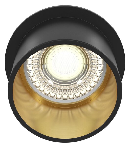 Faretto da incasso Downlight in Alluminio Reif Nero con Oro