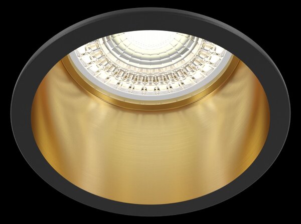 Faretto da incasso Downlight in Alluminio Reif Nero con Oro