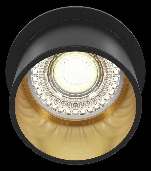 Faretto da incasso Downlight in Alluminio Reif Nero con Oro