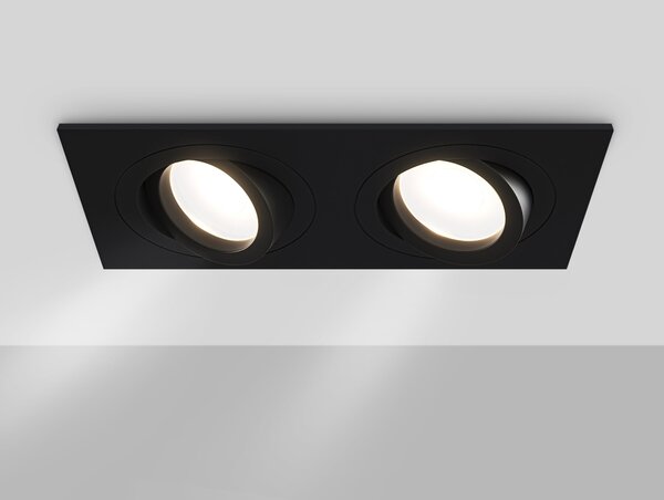 Faretto da incasso Downlight in Alluminio Atom Nero